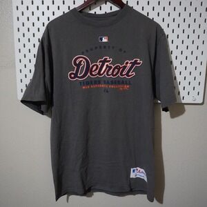 Detroit Tigers Baseball MLB Authentic Collection Majestic‎ Gray T-Shirt Men's M
